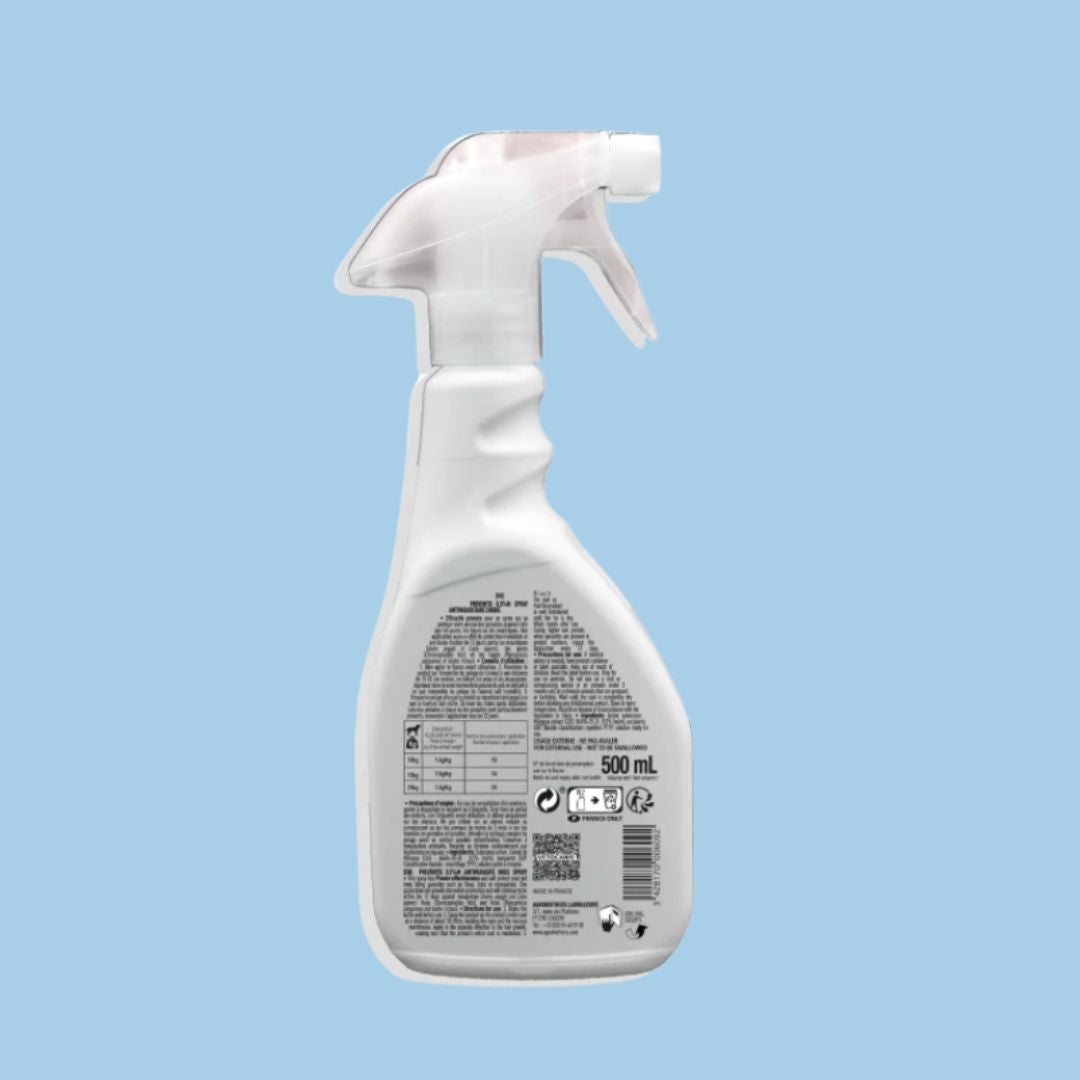 Spray Répulsif Antiparasitaire pour Chien 500ml dos produit