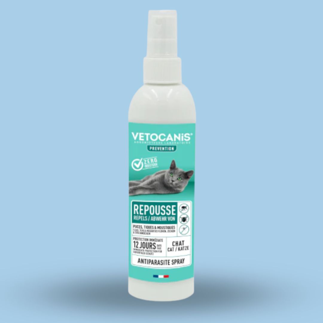 spray répulsif anti-puces et anti-tiques chat Vetocanis