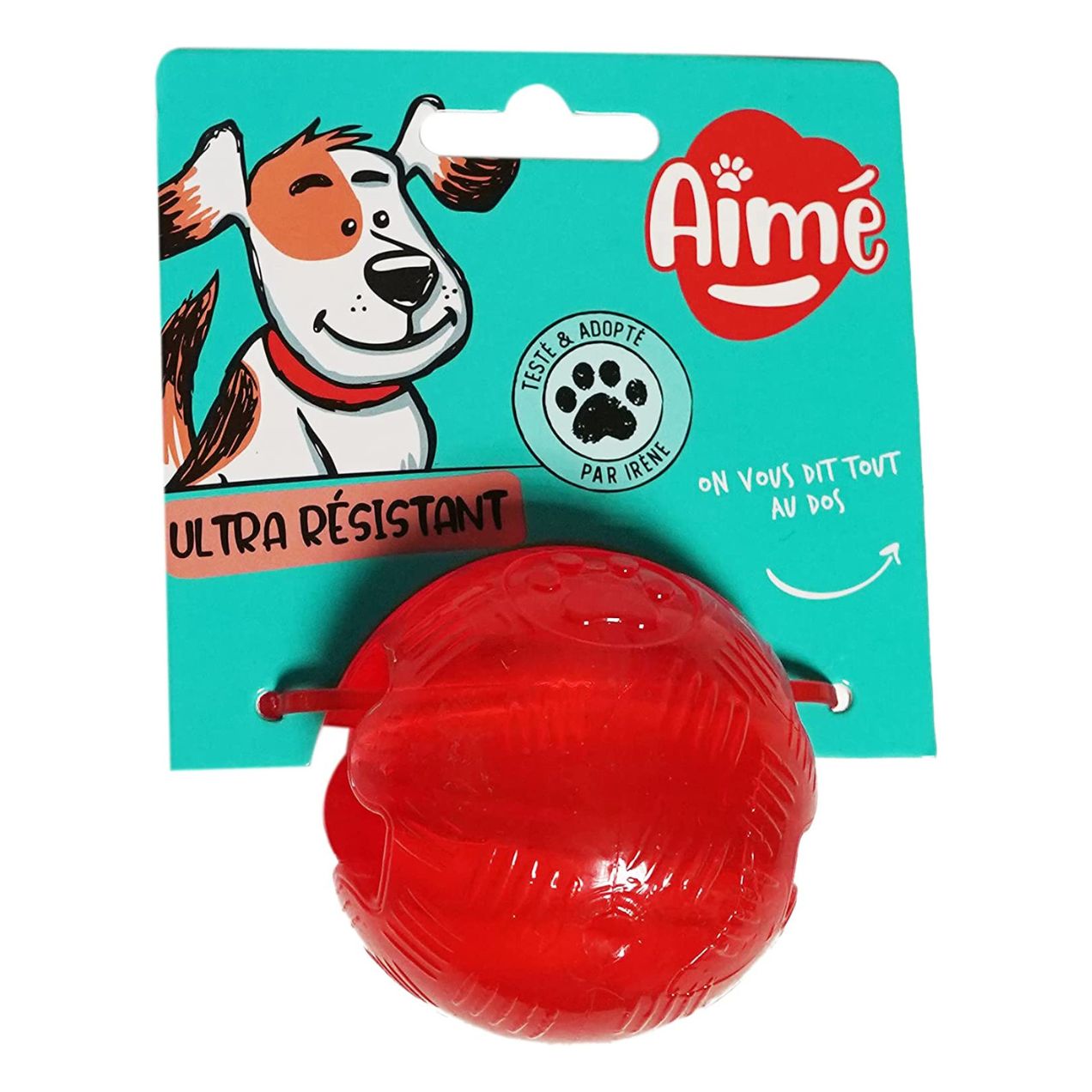 balle  pour chien ultra résistante 6 cm aimé 