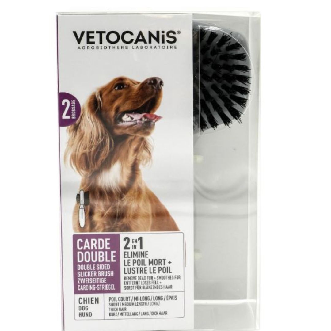 Brosse pour chien carde noir à Longs Picots pour poils épais et longs