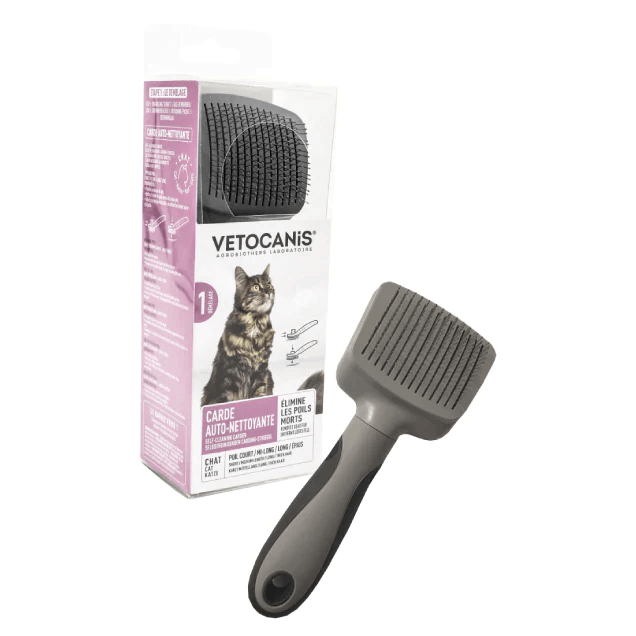Brosse Carde Rétractable Autonettoyante pour Chat