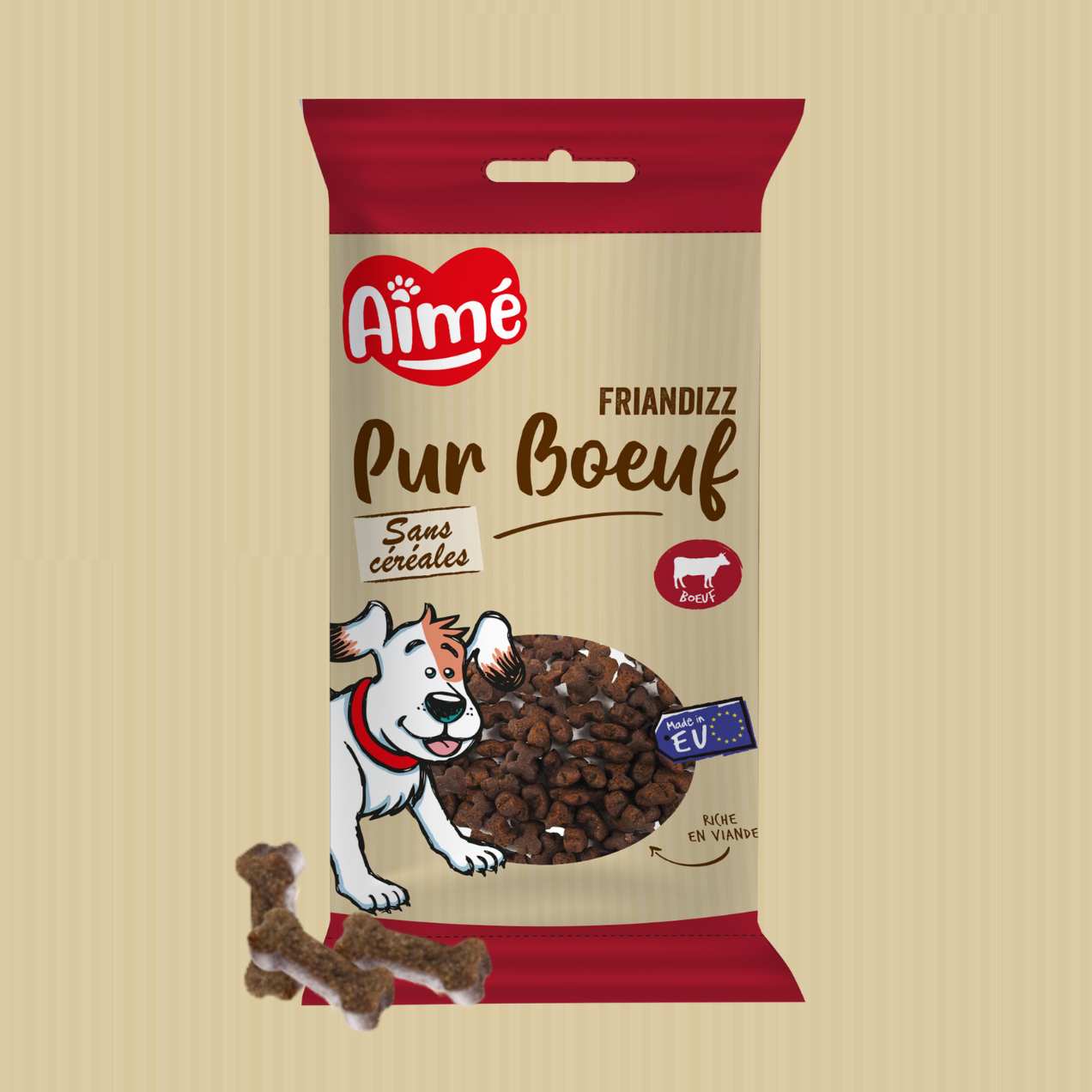 friandises pour chien aimé au boeuf