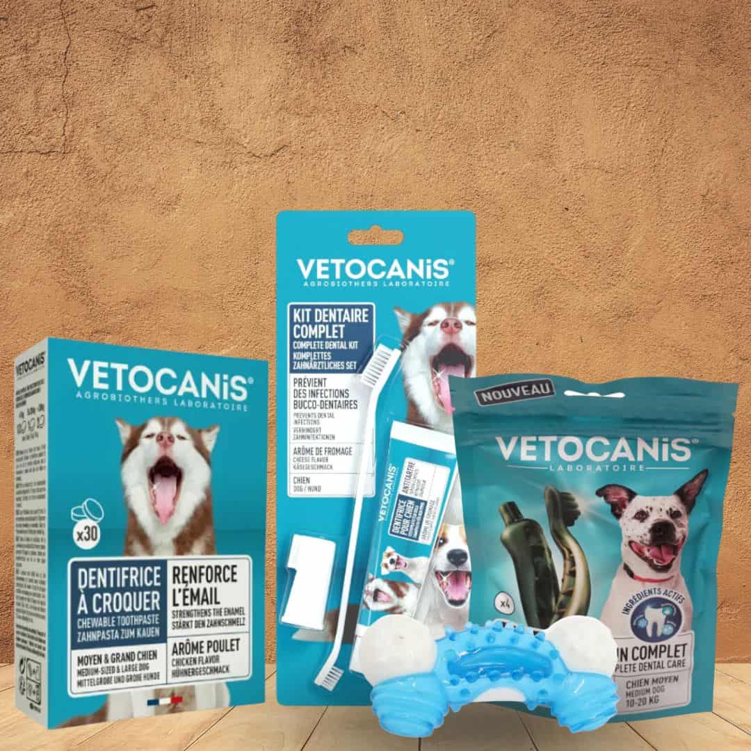 kit pack hygiène dentaire chien Vetocanis