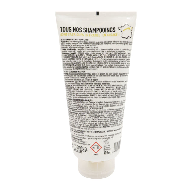 Shampoing Poils Longs pour Chien, Parfumé Vanille. 300ml - vetocanis
